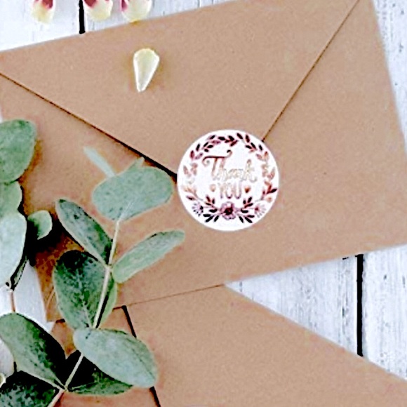 NEW Poshmark Packages "Thank You!" Shipping Supplies ~ 125Pc Rose Gold Stickers - Picture 5 of 6
